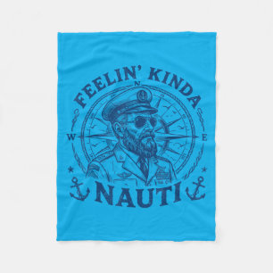 Feelin Kinda Nauti Motor Boat Caparent Teacher Fleece Blanket
