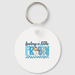 Feelin' Little Frostys Snowman Retro Christmas Lig Key Ring