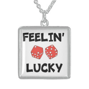 "FEELIN' LUCKY" DICE STERLING SILVER NECKLACE