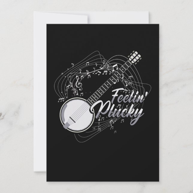 Feelin Plucky Banjo Bluegrass Country Music Gift Invitation (Front)