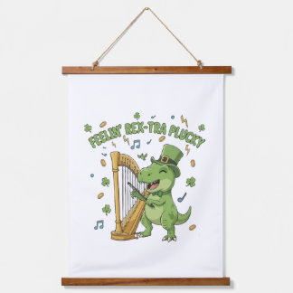 Feelin' Rex-tra Plucky Funny St. Patrick's Day Hanging Tapestry