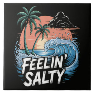 Feelin Salty Beach Summer Vacation 70S Tile