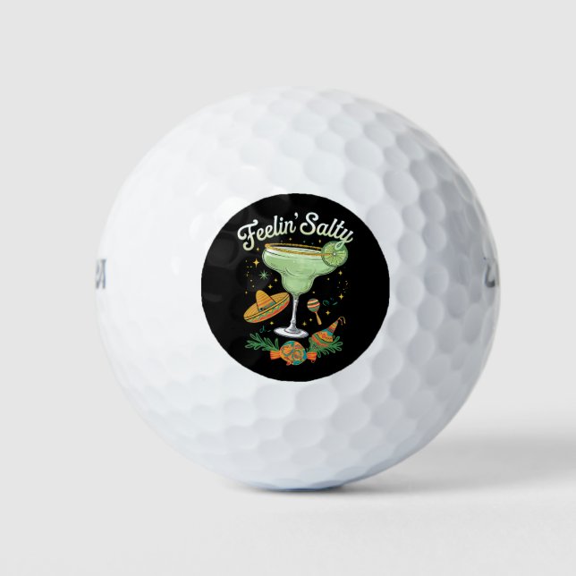 Feelin' Salty Margarita Funny Cinco De Mayo Golf Balls (Front)
