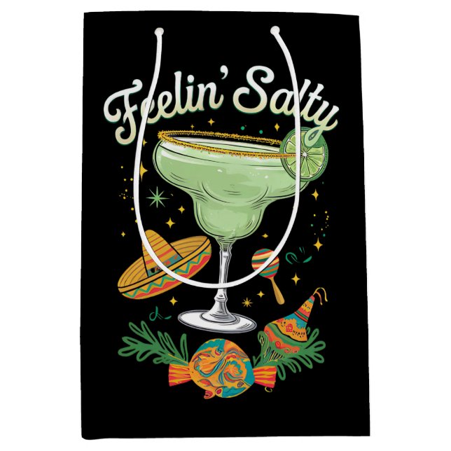 Feelin' Salty Margarita Funny Cinco De Mayo Medium Gift Bag (Front)