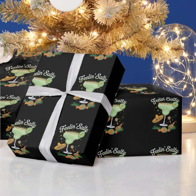 Feelin' Salty Margarita Funny Cinco De Mayo Wrapping Paper (Holidays)
