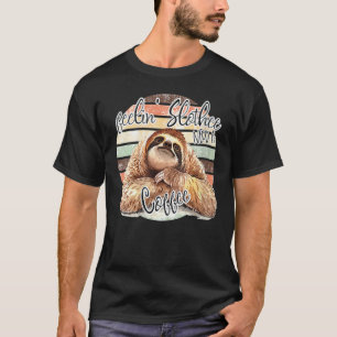Feelin Slothee Need A Coffee Sloth Coffee Retro T-Shirt