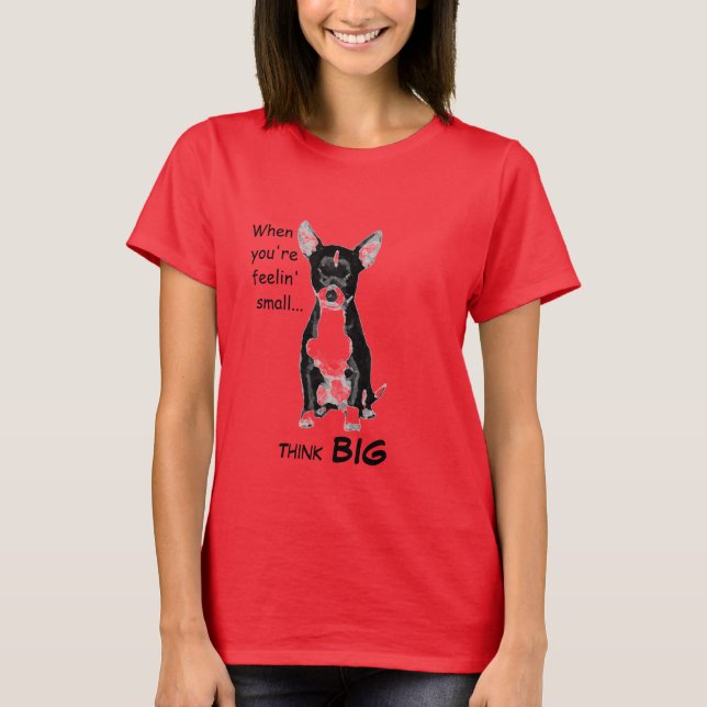 Feelin' Small Chihuahua Ringer T-Shirt (Front)