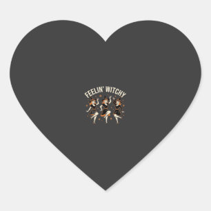 Feelin’ Witchy Halloween Witch Dance Heart Sticker
