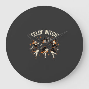 Feelin’ Witchy Halloween Witch Dance Large Clock
