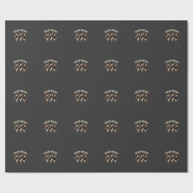 Feelin’ Witchy Halloween Witch Dance Wrapping Paper (Flat)
