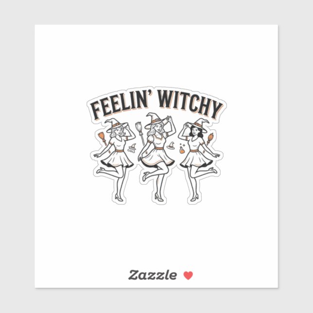 Feelin Witchy Retro Halloween Witches (Sheet)