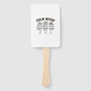 Feelin Witchy Retro Halloween Witches Hand Fan