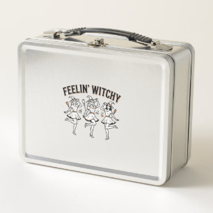 Feelin Witchy Retro Halloween Witches Metal Lunch Box