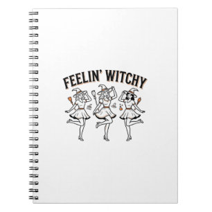 Feelin Witchy Retro Halloween Witches Notebook