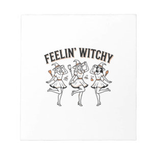 Feelin Witchy Retro Halloween Witches Notepad
