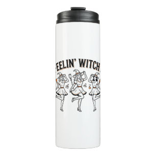 Feelin Witchy Retro Halloween Witches Thermal Tumbler