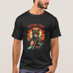 Feeline Free Cat riding a motorbike T-Shirt