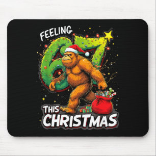 Feeling 67 Funny Christmas Bigfoot Holiday  Mouse Mat
