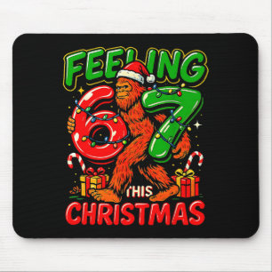 Feeling 67 This Christmas Funny Bigfoot Mouse Mat