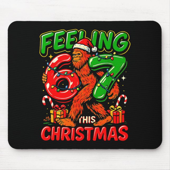 Feeling 67 This Christmas Funny Bigfoot  Mouse Mat (Front)