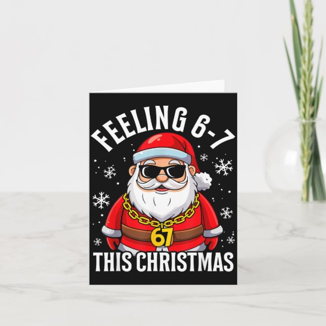 Feeling 67 This Christmas Funny Santa Holiday Xmas Card (Front)