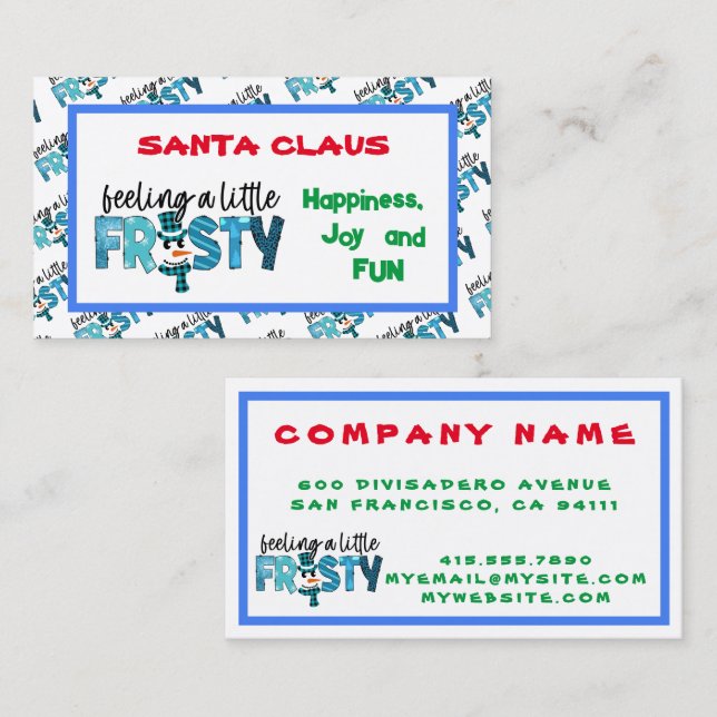 Feeling A Little Frosty Customise Business Card (Front/Back)
