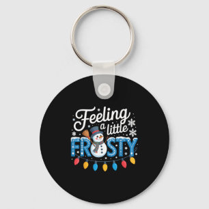 Feeling A Little Frosty Cute Retro Snowman Key Ring