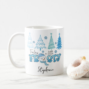 Feeling A Little Frosty Winter Snowman Personalise Coffee Mug