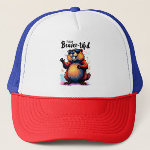 Feeling Beaver-tiful – Funny Beaver Graphic  Trucker Hat