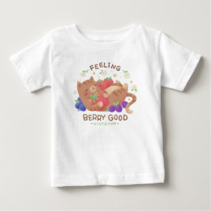 Feeling Berry Good: Cute Cat with Berries Baby T-Shirt