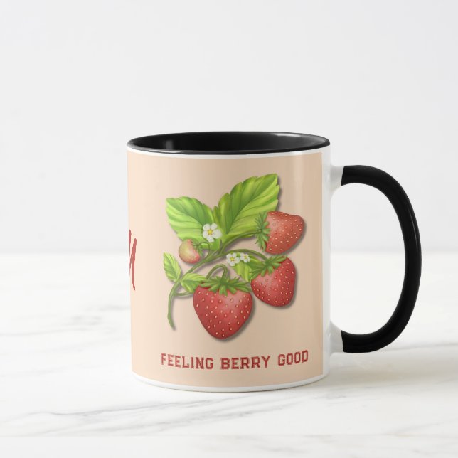FEELING BERRY GOOD Strawberry Monogram Mug (Right)