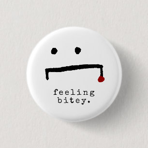 FEELING BITEY Cute Funny Vampire 3 Cm Round Badge