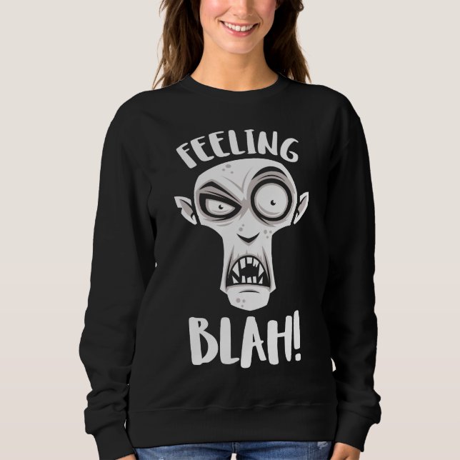 Feeling Blah Nosferatu Vampire In White Sweatshirt (Front)