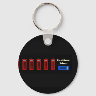 Feeling Blue London England Key Ring