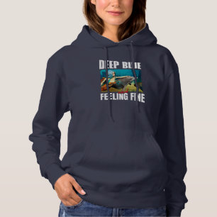 Feeling Blue Ocean Mermaid Dolphin Art Hoodie