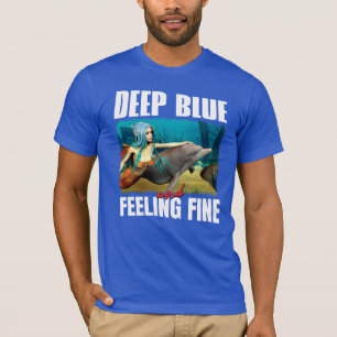 Feeling Blue Ocean Mermaid Dolphin Art T-Shirt