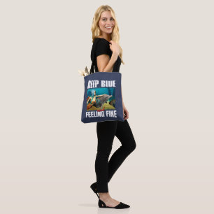 Feeling Blue Ocean Mermaid Dolphin Art Tote Bag