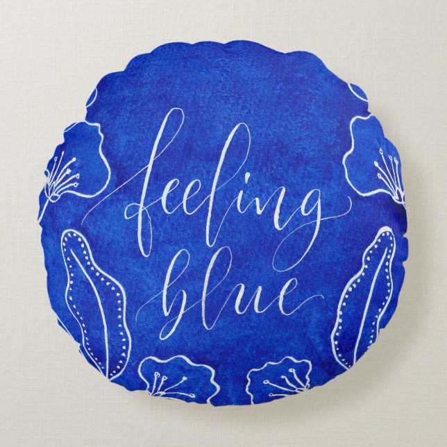 Feeling Blue  Round Cushion (Front)