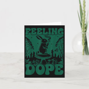 Feeling Bunny Day Vintage Funny Weed Magic Mushroo Card