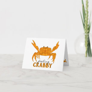 Feeling Crabby, orange crab Thank You Card