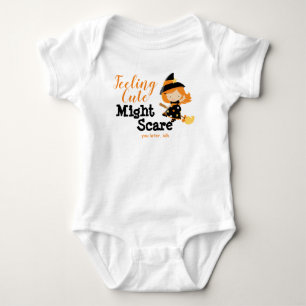 Feeling cute Witch on Broom Baby Bodysuit