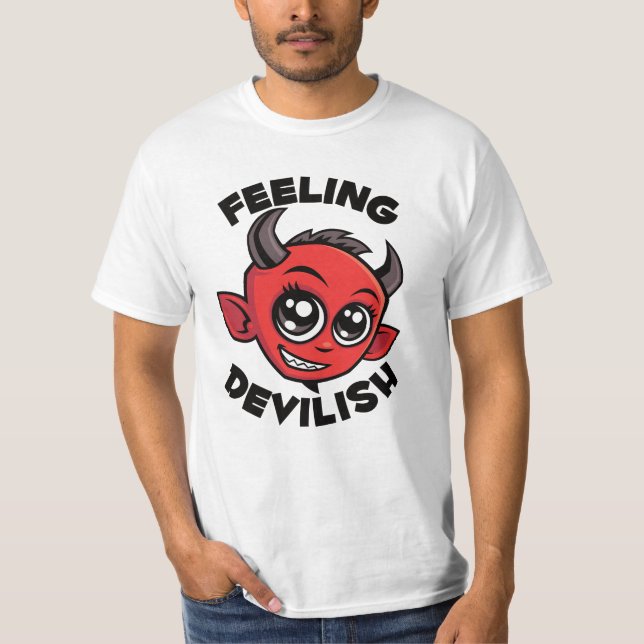 Feeling Devilish Cute Smiling Devil T-Shirt (Front)