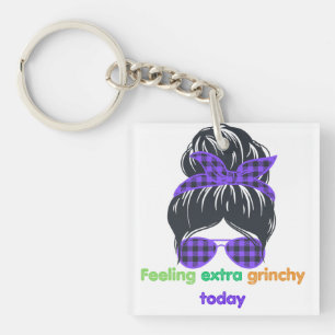 Feeling extra grinchy today key ring