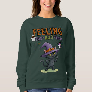 Feeling Fab-BOO-Lous Funny Halloween Cat Women’s Sweatshirt