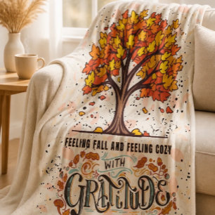 Feeling Fall and Feeling Cosy with Gratitude Sherpa Blanket