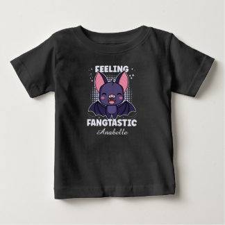 Feeling Fangtastic | Cute Vampire Bat - Black Baby T-Shirt
