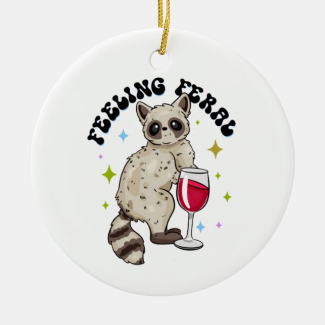 Feeling Feral Ceramic Tree Decoration (Front)