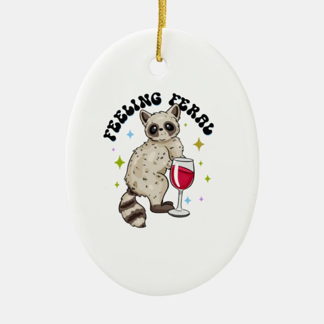 Feeling Feral Ceramic Tree Decoration (Front)