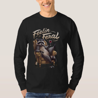 Feeling Feral racoon Retro Vintage Girl T-Shirt