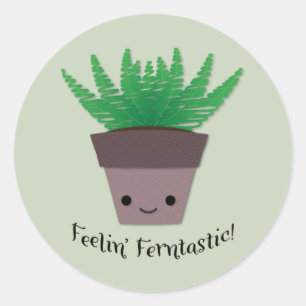 Feeling Ferntastic Fern Classic Round Sticker